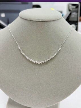 18" Graduated 1.5 carat Lab Diamond Tennis Necklace in 14k white gold
